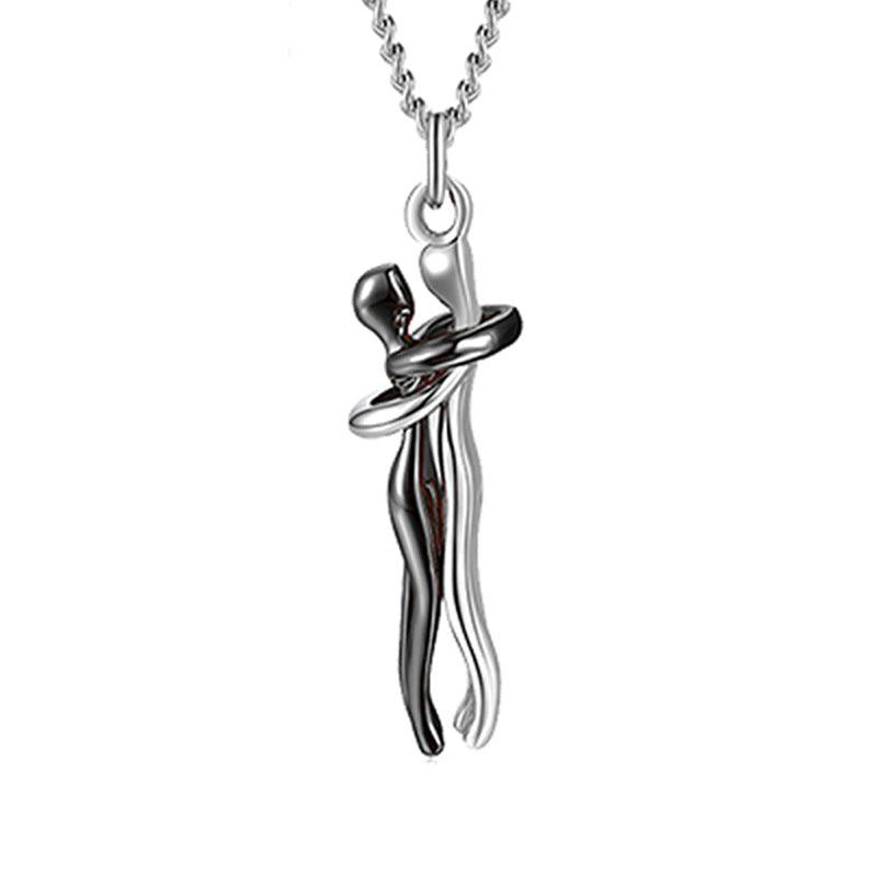Love Hug Necklace Unisex Men Women Couple Jewelry Simple Temperament Clavicle Chain Valentines Day Lover Gift - J Micheal