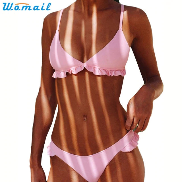 Womail Suit Bikini Swimwear Women Push-Up Padded Bra Beach Bikini Set Swimsuit Swimwear drop shopping 1PC - J Micheal
