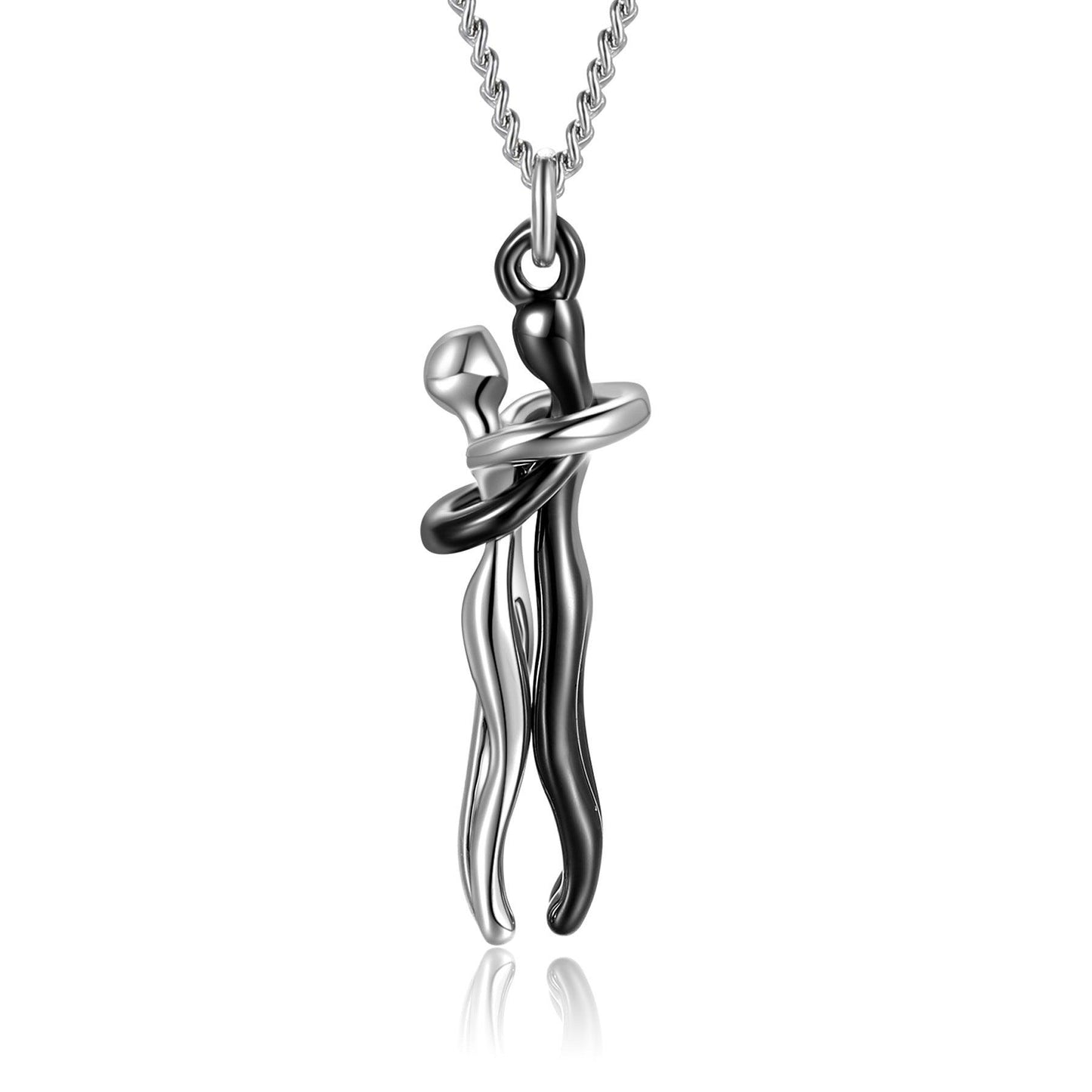 Love Hug Necklace Unisex Men Women Couple Jewelry Simple Temperament Clavicle Chain Valentines Day Lover Gift - J Micheal