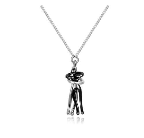 Love Hug Necklace Unisex Men Women Couple Jewelry Simple Temperament Clavicle Chain Valentines Day Lover Gift - J Micheal