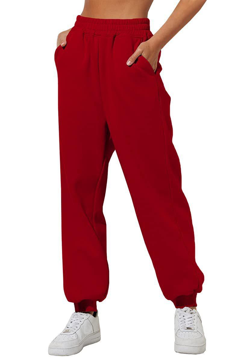 Women's Trousers With Pockets High Waist Loose Jogging Sports Pants Comfortable Casual Sweatshirt Pants - J Micheal