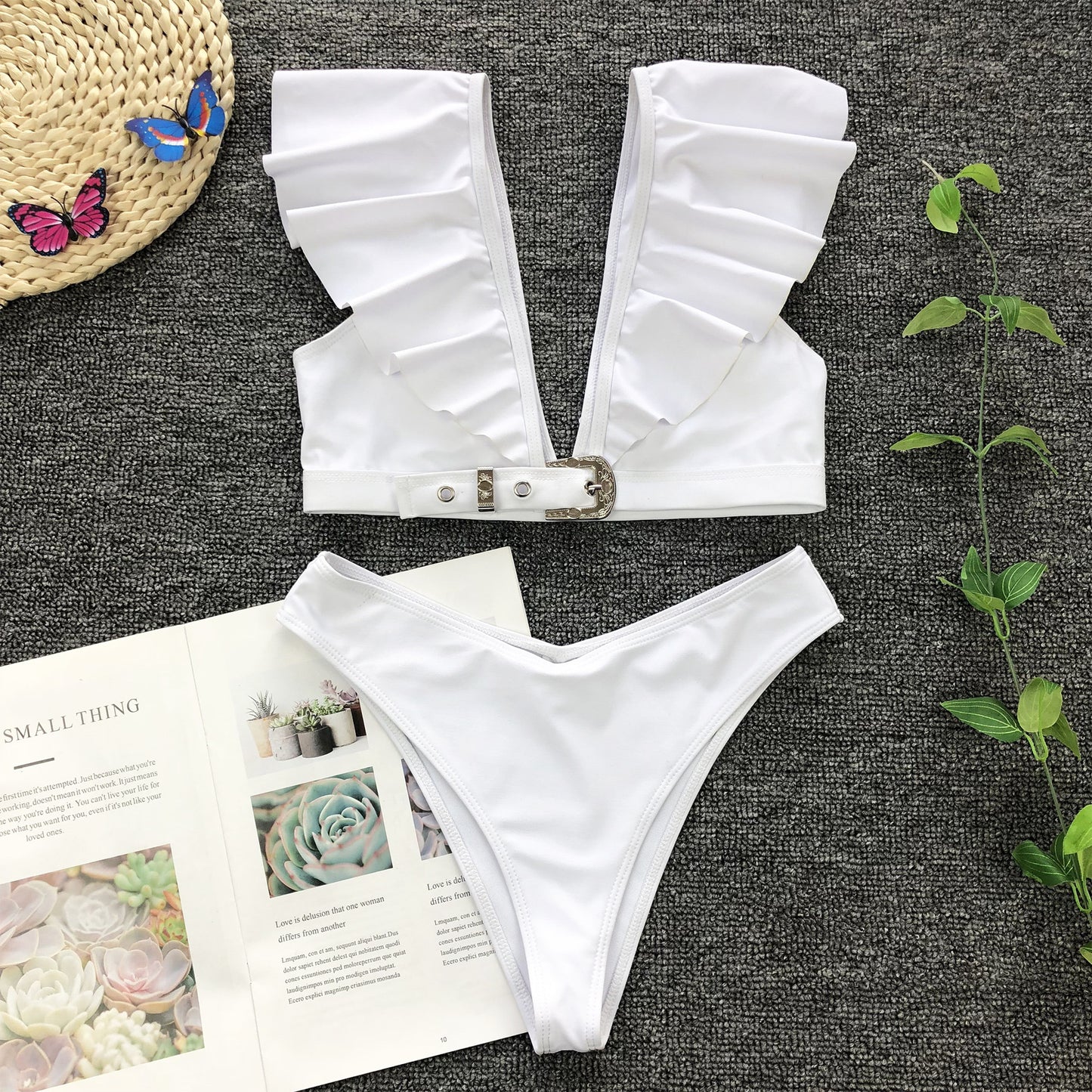 Ruffle bikini sexy split swimsuit women's swimwear - J Micheal