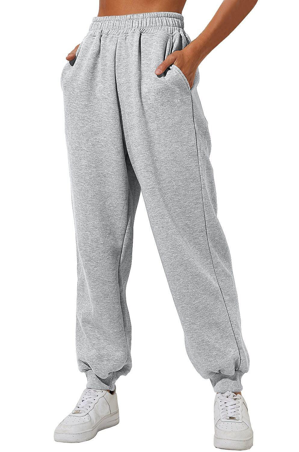 Women's Trousers With Pockets High Waist Loose Jogging Sports Pants Comfortable Casual Sweatshirt Pants - J Micheal