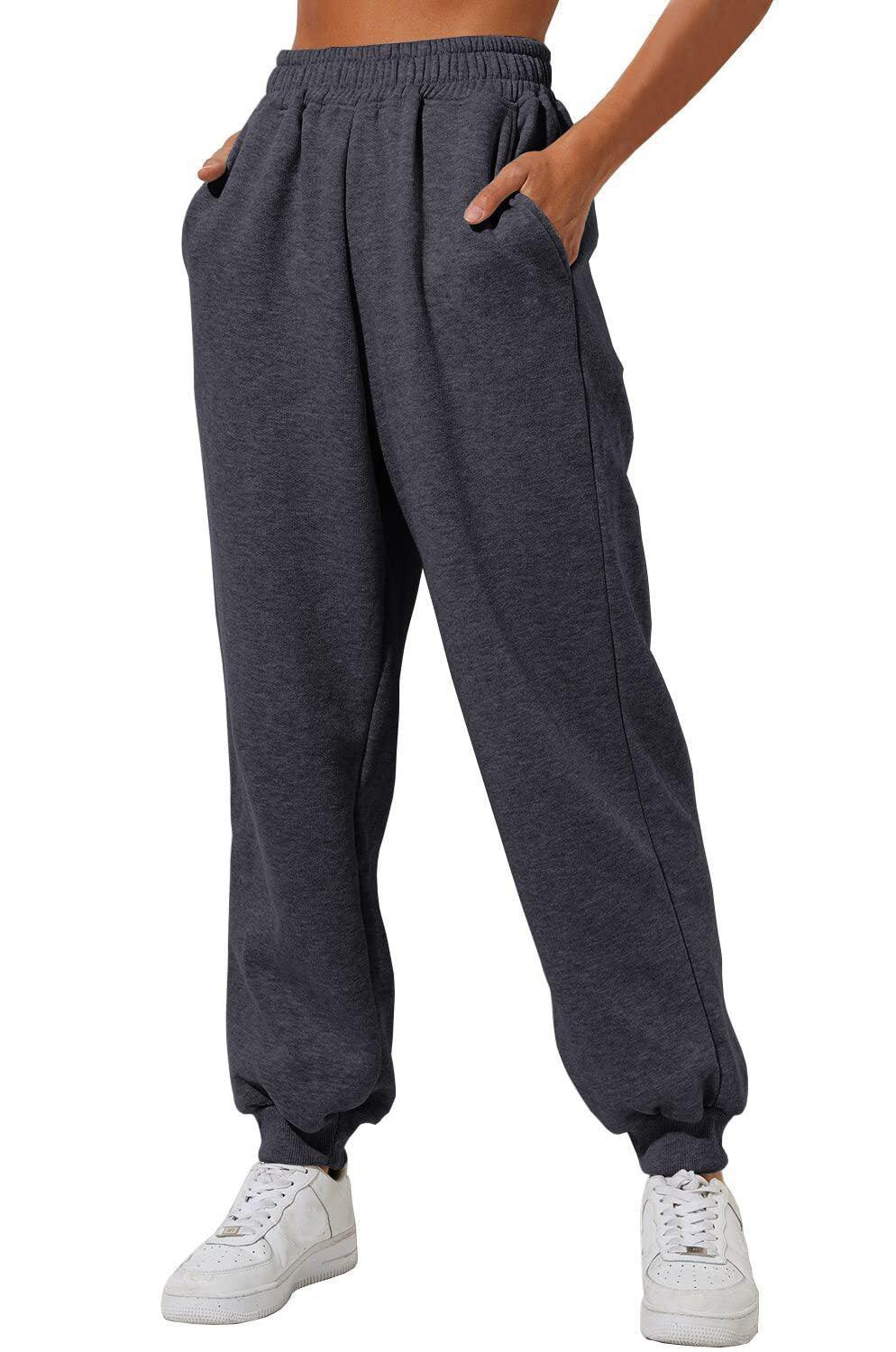 Women's Trousers With Pockets High Waist Loose Jogging Sports Pants Comfortable Casual Sweatshirt Pants - J Micheal