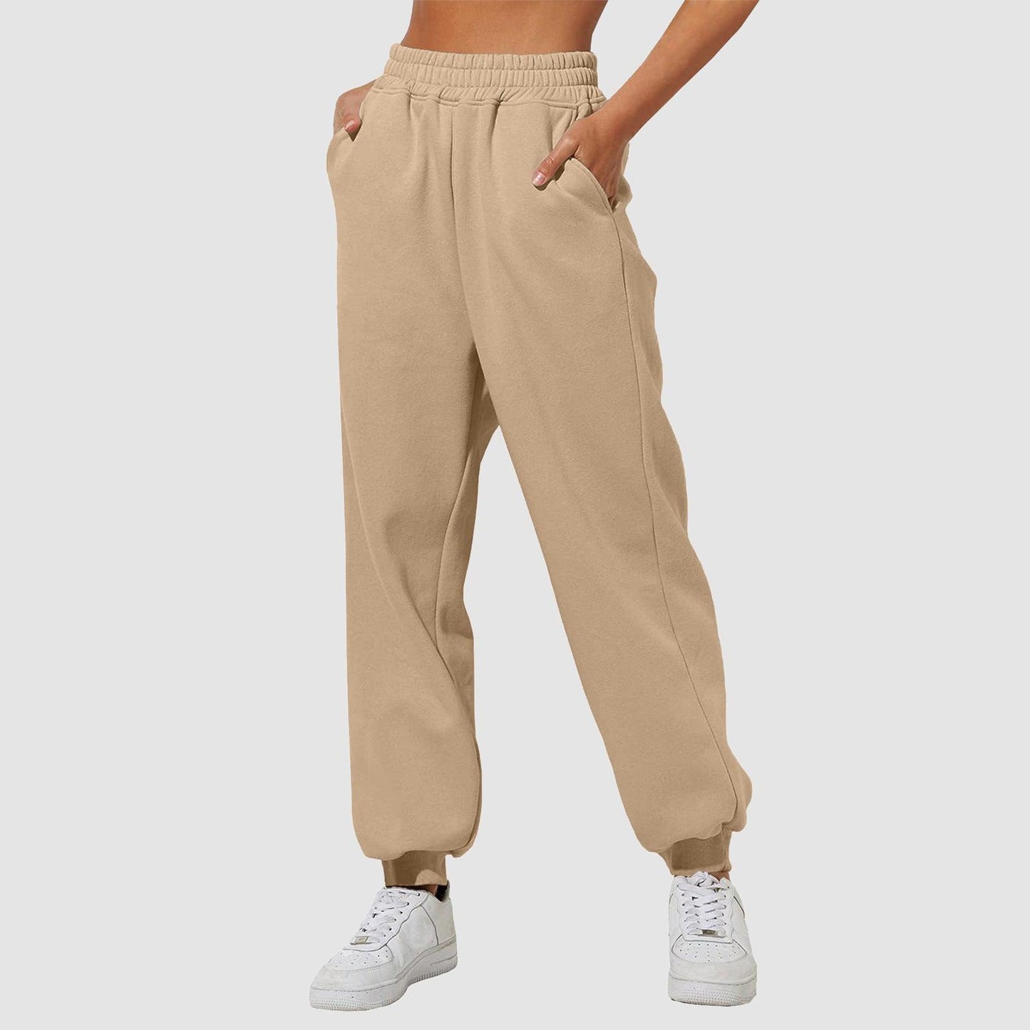 Women's Trousers With Pockets High Waist Loose Jogging Sports Pants Comfortable Casual Sweatshirt Pants - J Micheal