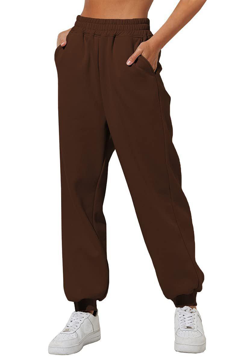 Women's Trousers With Pockets High Waist Loose Jogging Sports Pants Comfortable Casual Sweatshirt Pants - J Micheal