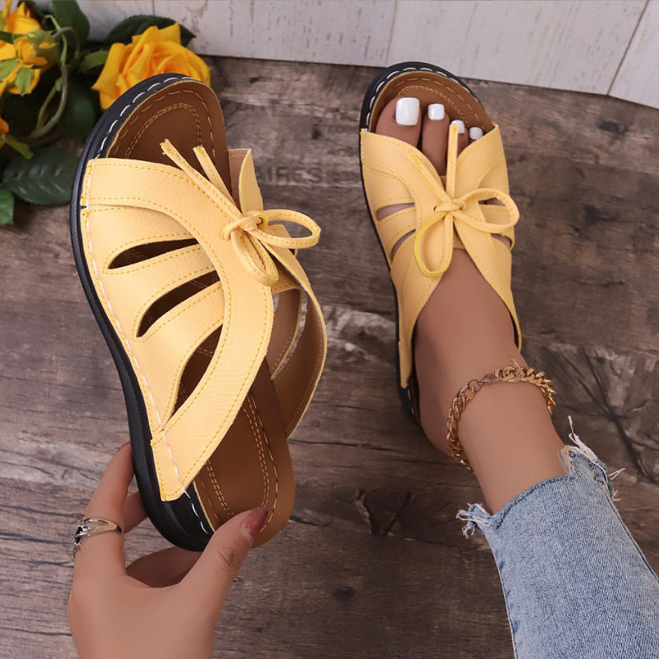 New Roman Shoes For Women Lace-up Platform Wedges Sandals Summer Fashion Slides Casual Vacation Beach Slippers - J Micheal