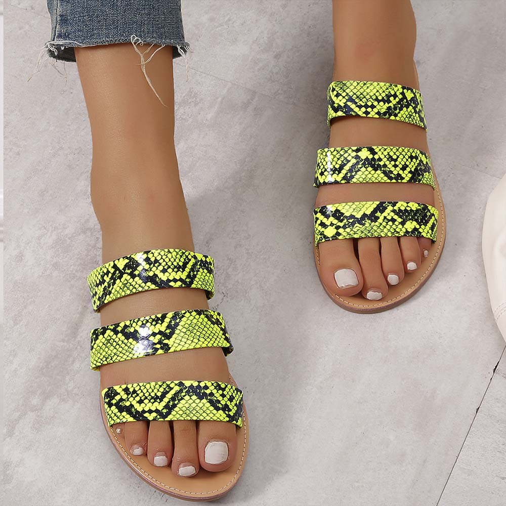 Women's Open Toe Animal Print Sandal - J Micheal