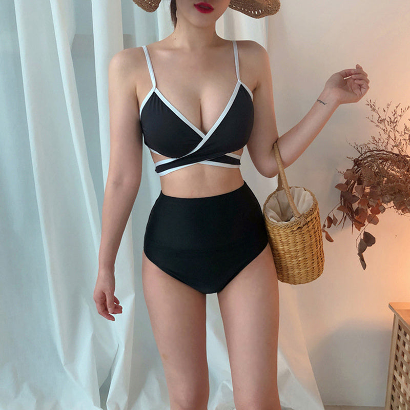 Black and white monochrome swimsuit - J Micheal