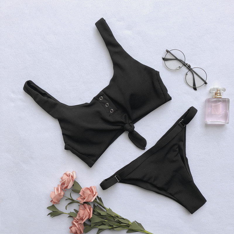 Solid color back women's swimwear - J Micheal
