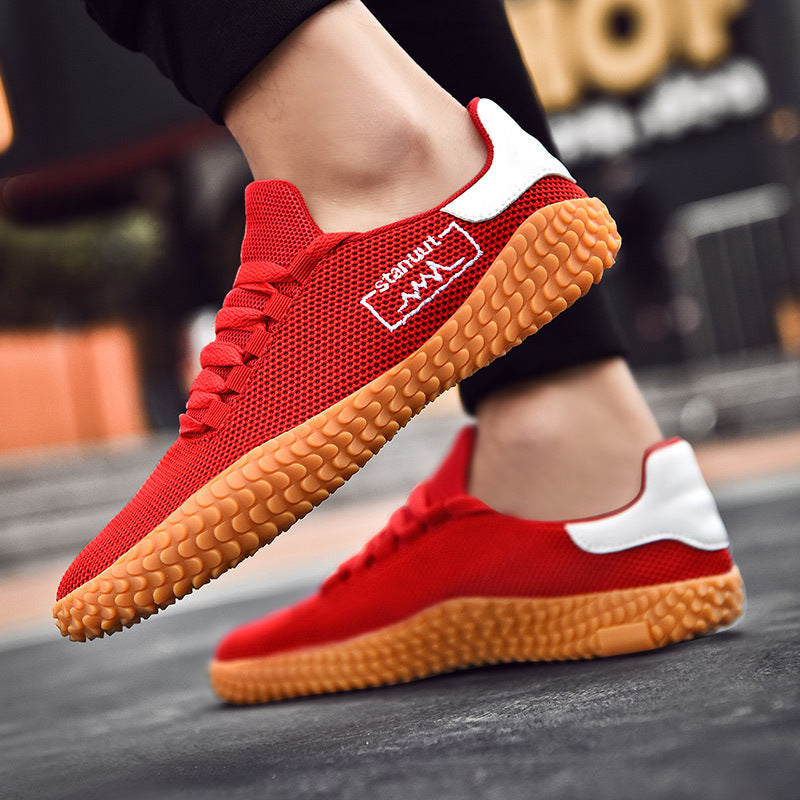 Spring and Summer Flying Woven Casual Shoes Large Men's Shoes Beathable Korean Forrest Gump Sneakers - J Micheal
