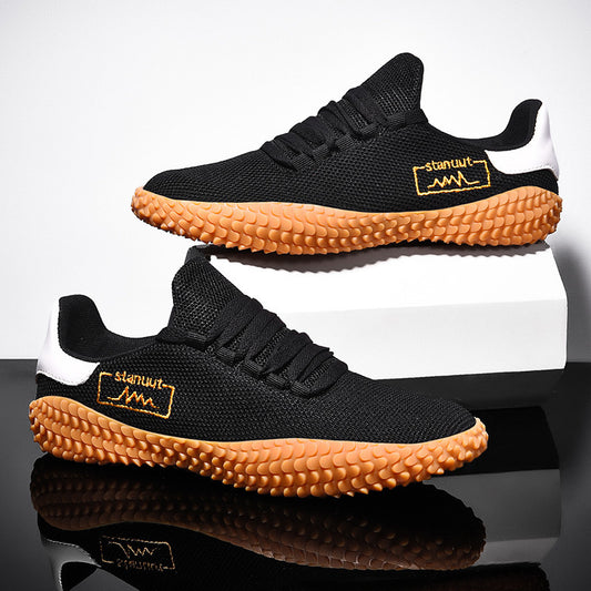 Spring and Summer Flying Woven Casual Shoes Large Men's Shoes Beathable Korean Forrest Gump Sneakers - J Micheal