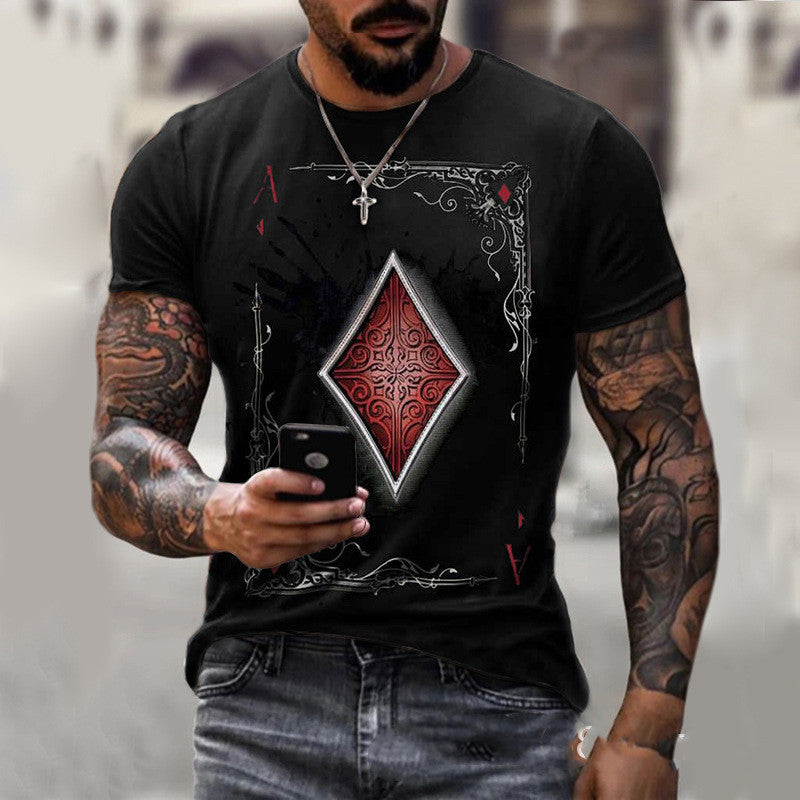 Playing Card Printing Men's T-Shirt Top - J Micheal