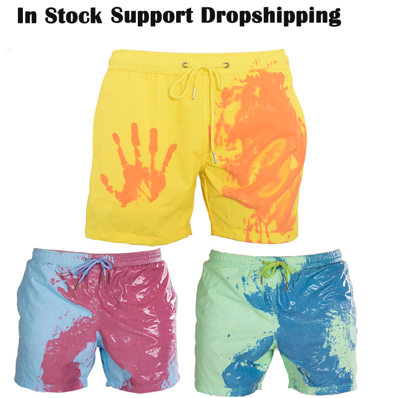 Magical Change Color Beach Shorts Summer Men Swimming Trunks Swimwear Swimsuit Quick Dry bathing shorts Beach Pant - J Micheal
