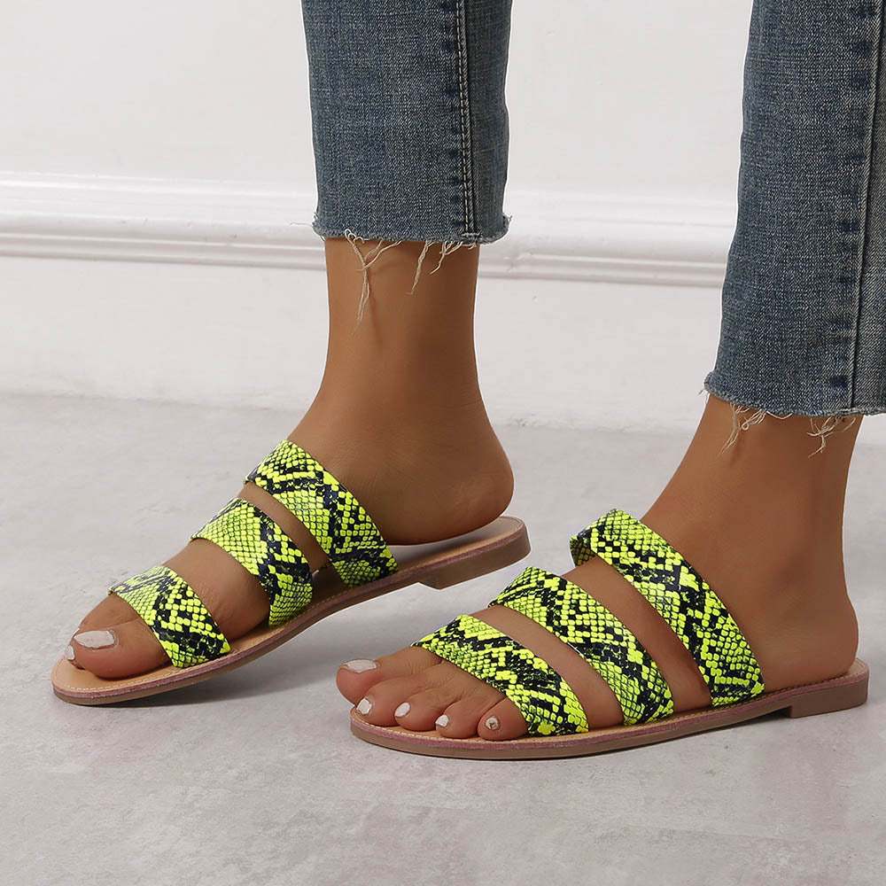 Women's Open Toe Animal Print Sandal - J Micheal