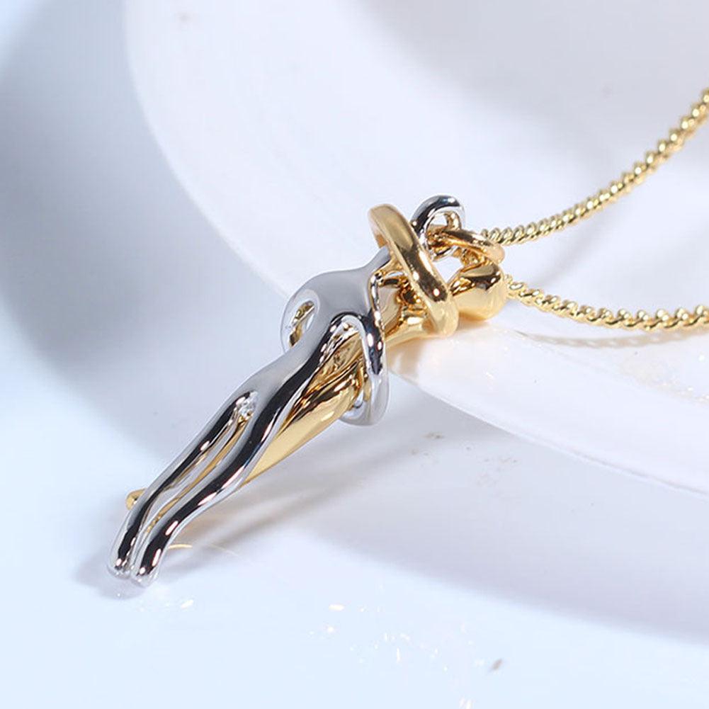 Love Hug Necklace Unisex Men Women Couple Jewelry Simple Temperament Clavicle Chain Valentines Day Lover Gift - J Micheal