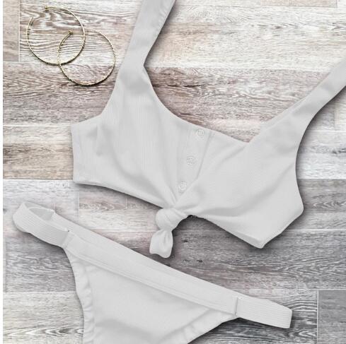 Solid color back women's swimwear - J Micheal
