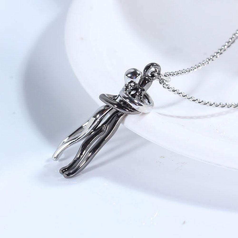 Love Hug Necklace Unisex Men Women Couple Jewelry Simple Temperament Clavicle Chain Valentines Day Lover Gift - J Micheal