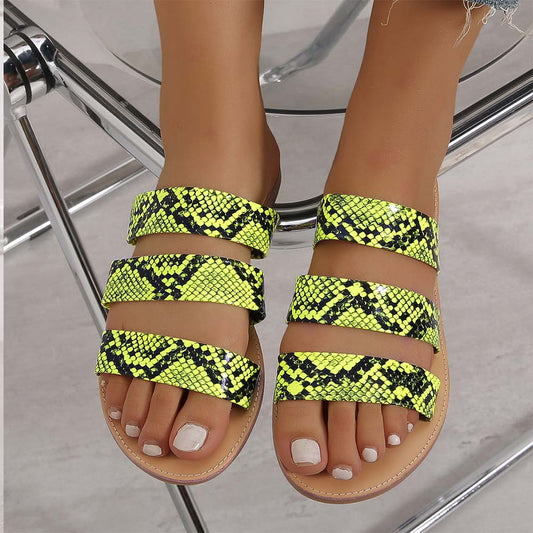 Women's Open Toe Animal Print Sandal - J Micheal