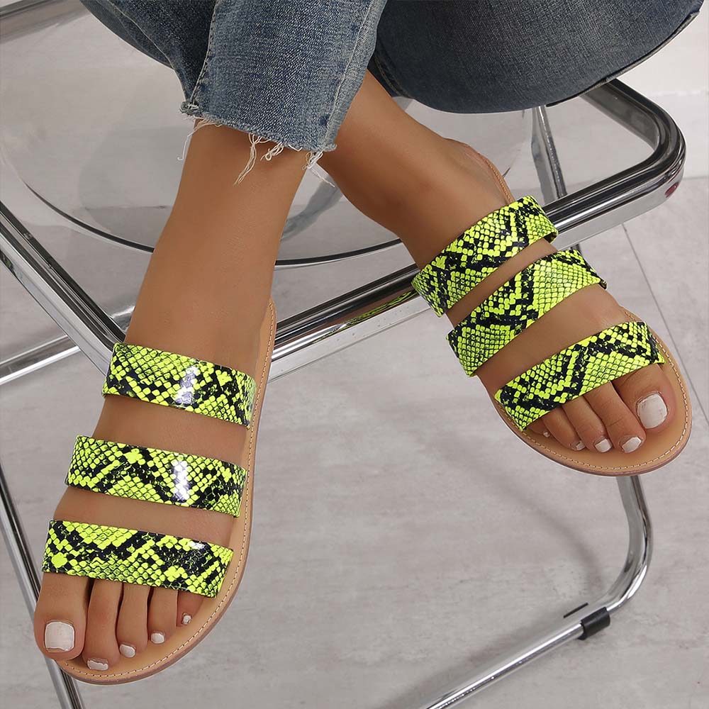 Women's Open Toe Animal Print Sandal - J Micheal