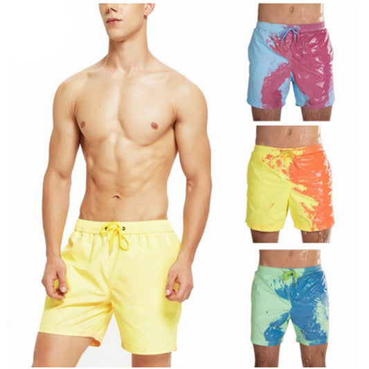 Magical Change Color Beach Shorts Summer Men Swimming Trunks Swimwear Swimsuit Quick Dry bathing shorts Beach Pant - J Micheal