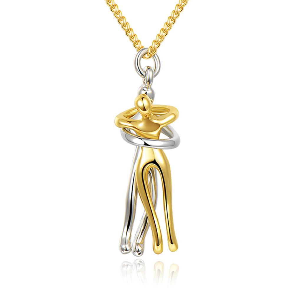 Love Hug Necklace Unisex Men Women Couple Jewelry Simple Temperament Clavicle Chain Valentines Day Lover Gift - J Micheal