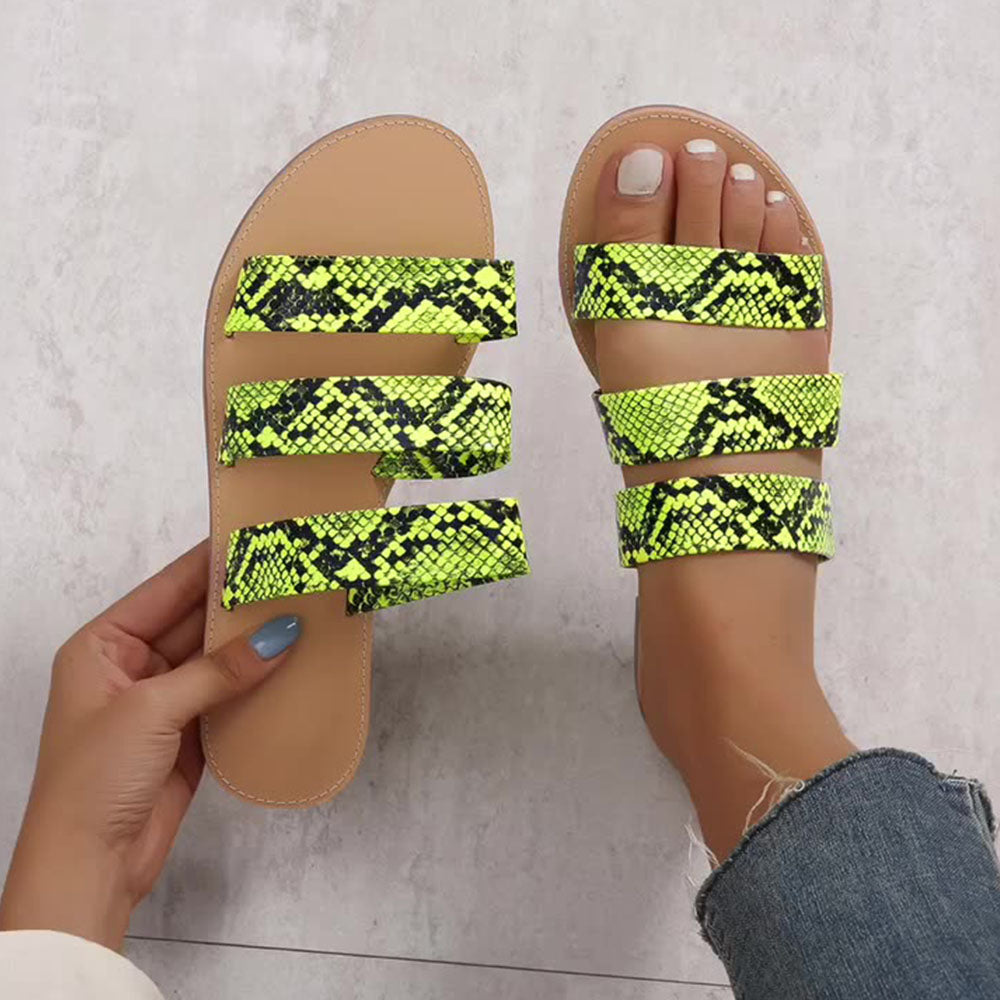 Women's Open Toe Animal Print Sandal - J Micheal