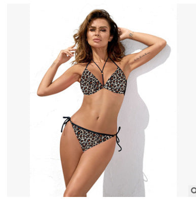 Women Bikinis Push Up Swimsuit Two Piece Leopratd Swimwear - J Micheal