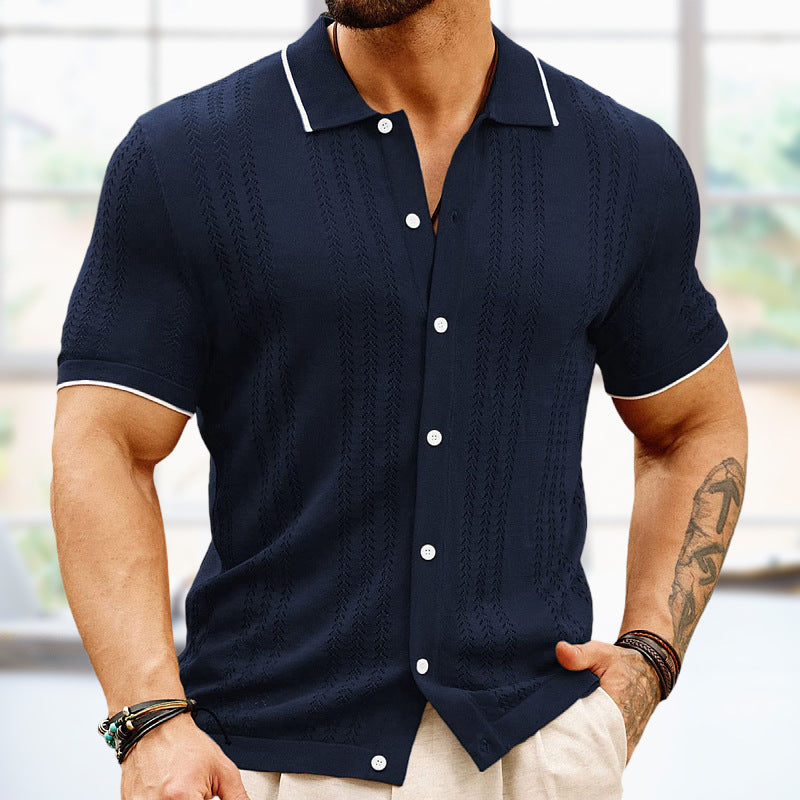 Men's Casual Thin Business Knitted Polo Shirt - J Micheal