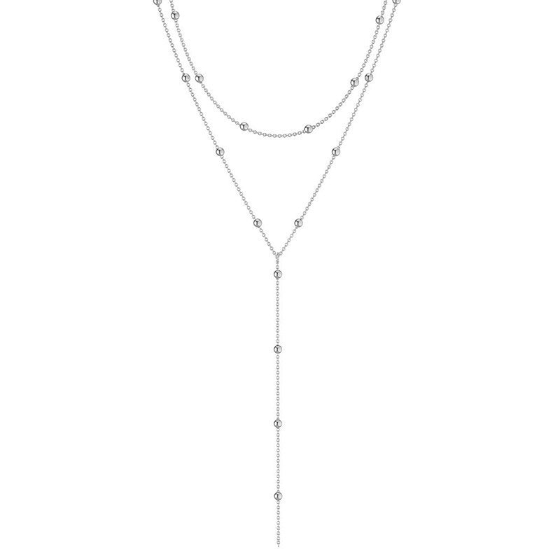 Fashion Simple Geometric Tassel Round Beads Clavicle Necklace - J Micheal