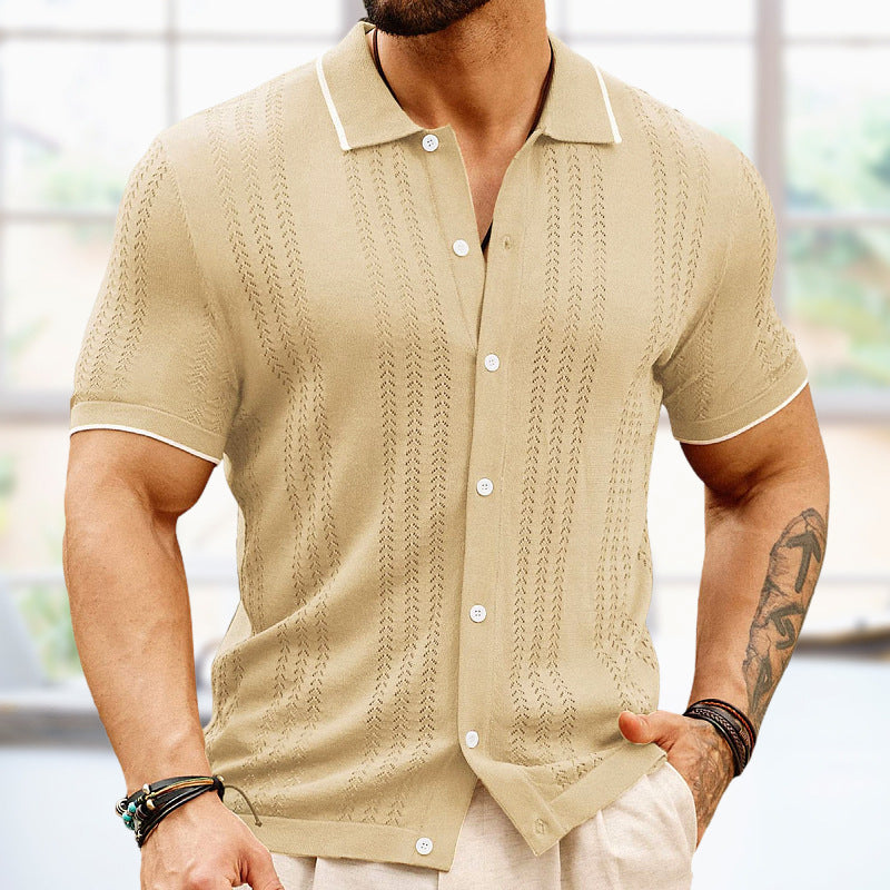 Men's Casual Thin Business Knitted Polo Shirt - J Micheal