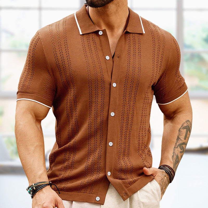 Men's Casual Thin Business Knitted Polo Shirt - J Micheal