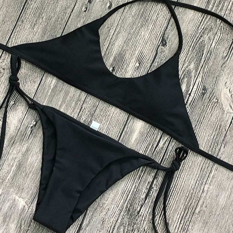Ladies Swimwear Bikini Solid Color Bikini Set - J Micheal
