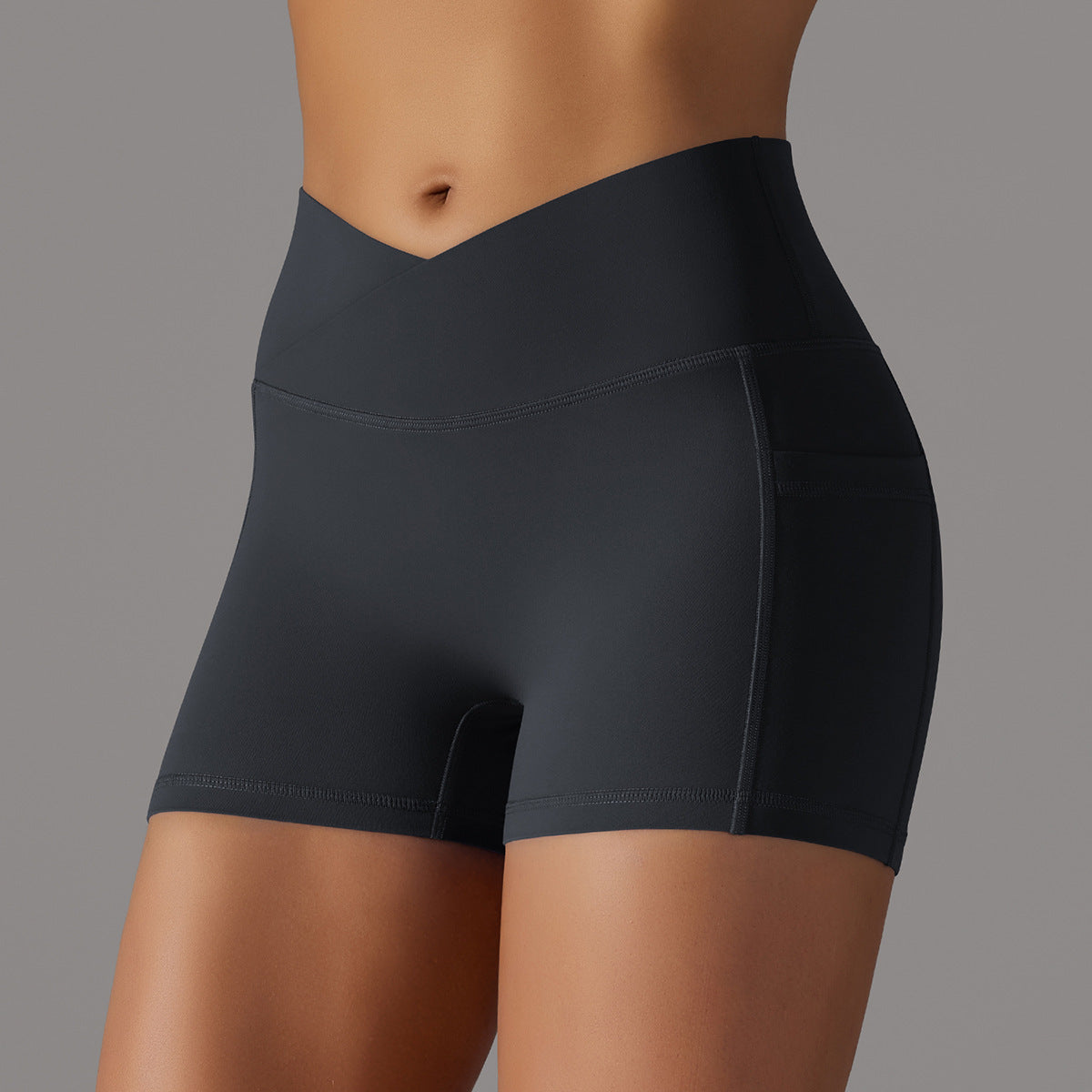Yoga Shorts With Phone Pocket Design Fitness Sports Pants For Women Clothing - J Micheal