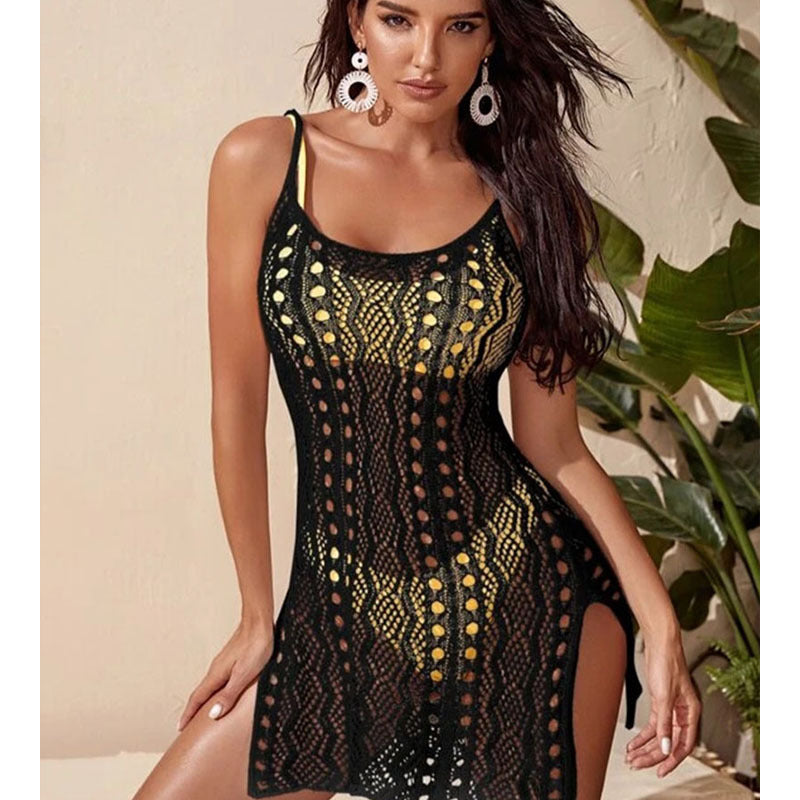 Beach Cutout Sling Hem Double Side Split Sun Coverup - J Micheal