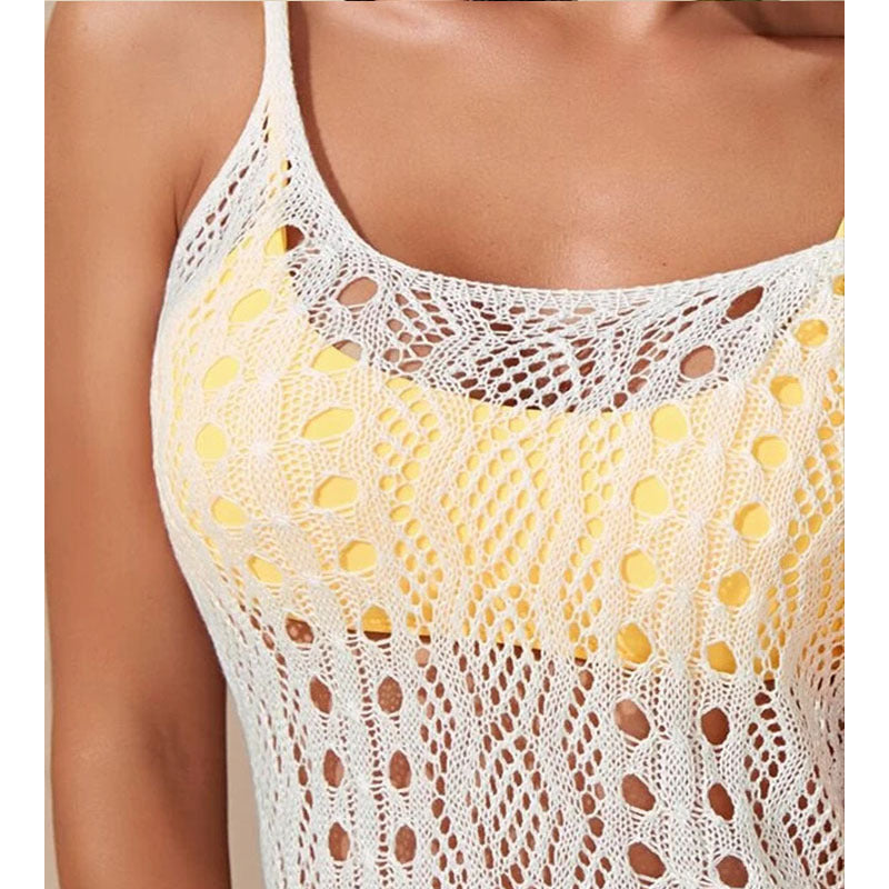 Beach Cutout Sling Hem Double Side Split Sun Coverup - J Micheal