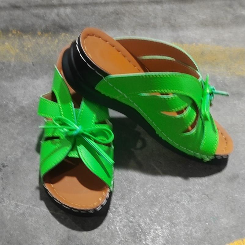 New Roman Shoes For Women Lace-up Platform Wedges Sandals Summer Fashion Slides Casual Vacation Beach Slippers - J Micheal