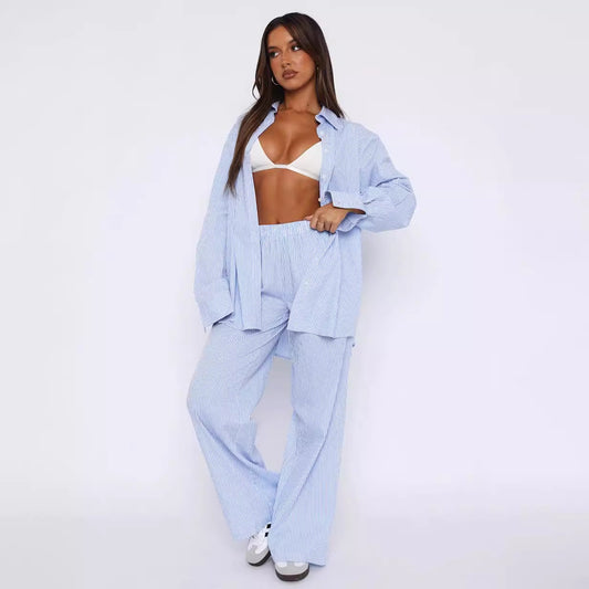 Fashion Casual Striped Trousers Summer Wide Leg Pants - J Micheal